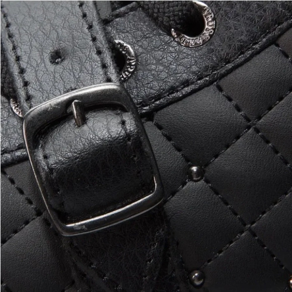 TRUSSARDI JEANS Combat Ecoleather Boot w Buckle SIZE 7.5/8 Chic Funky - Picture 3 of 7